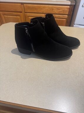 Blondo Black Suede Ankle Booties with Side Zipper on Each Side